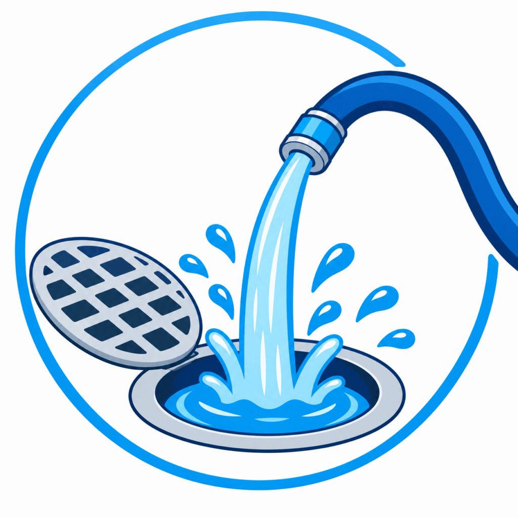 Dirty water flushed out of a heating system during a power flush